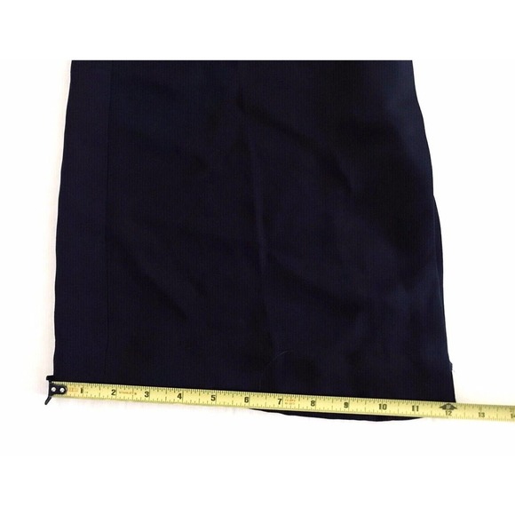 Escada | Wide Leg Slit Crop Pants Womens Size 44 Navy Blue Silk Loose Fit - Picture 8 of 12
